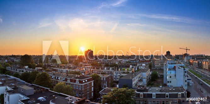 Picture of Amsterdam cityscape sunset skyline